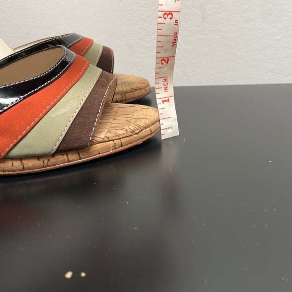 Steven by Steve Madden Peep Open Toe Heels Vybe Cork Leather Multicolor 7.5 - Picture 11 of 12